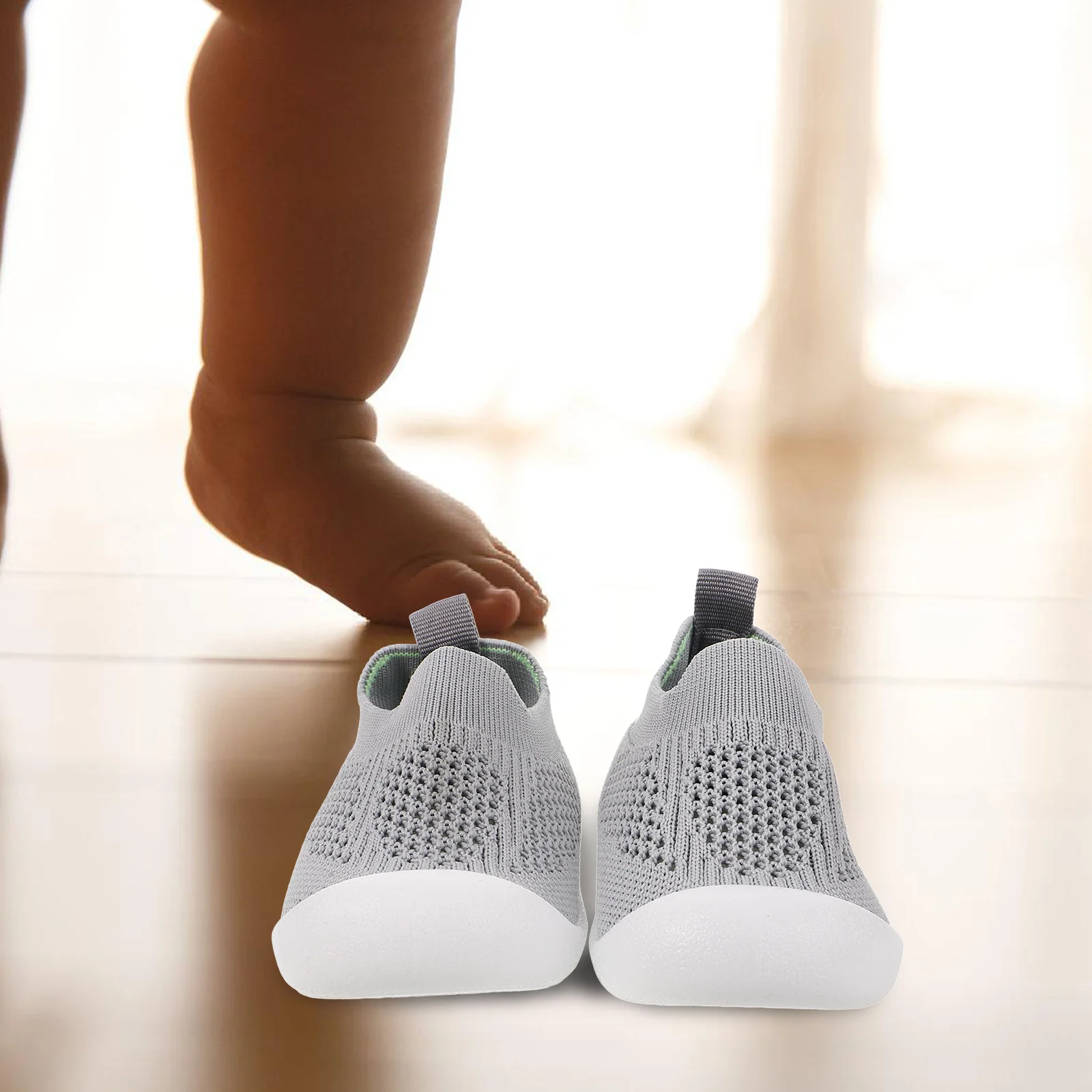

Baby Shoes Toddler Sneakers Boys Girls Breathable Grey Mesh First Walking Slip-on Tennis Shoes Infant Slippers Spring Autumn