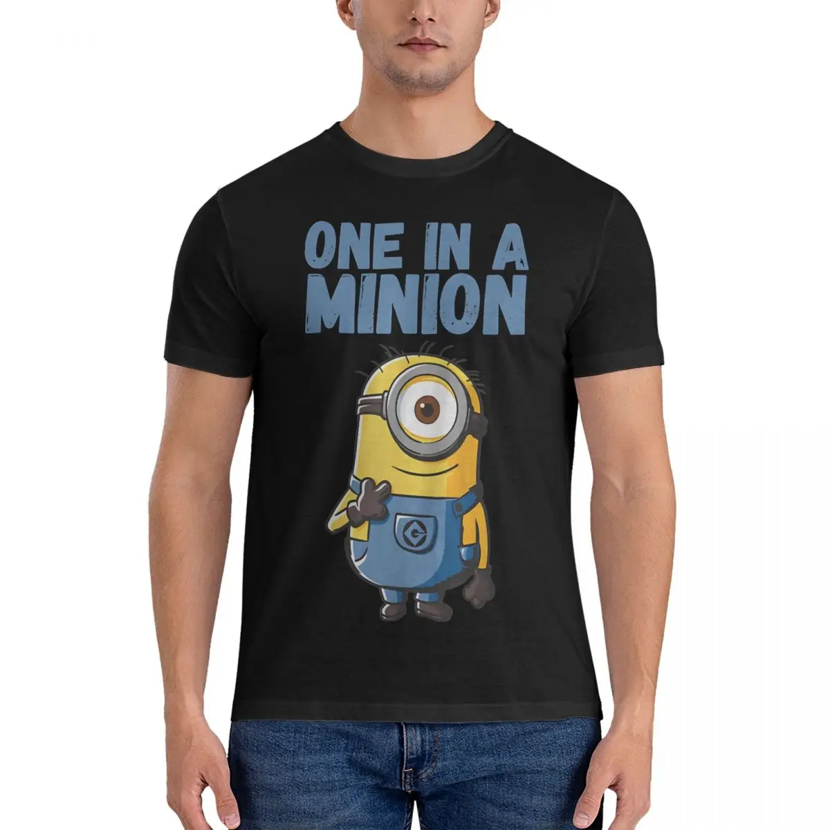 Men T-Shirts Minion Funny 100% Cotton Tee Shirt Short Sleeve Despicable Me T Shirt Crewneck Clothes Party