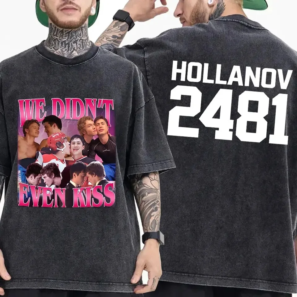 

Heated Rivalry T-Shirt Washed Short Sleeve Tee Ilya Rozanov 24 81 We Did Not Even Kiss Slogan Graphic Soft ForSummer Gift