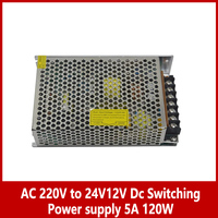 AC 220V to 12V 24V 120W  5A  DC Switching Power Supply Transformer LED Monitoring Equipment Power Supply