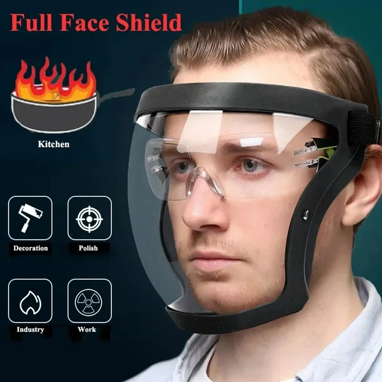 Protection Mask Splashproof Transparent Facial Protector Face FaceMask Protective Outdoor Safety Mask Head Cover High Definition