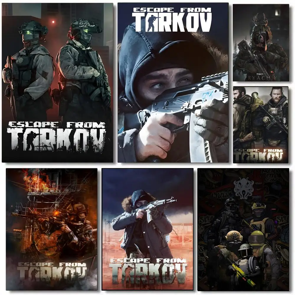 Game E-Escape From Tarkov Poster Painting Prints Wall Art Picture Film Room Home Bar Cafe Decor Home Mural
