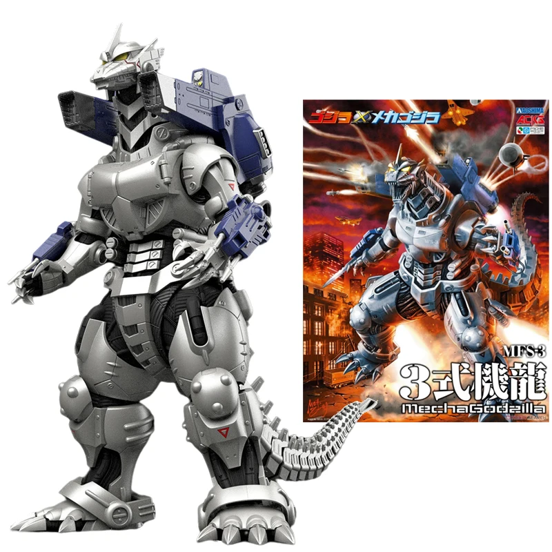 متوفر في المخزون الأصلي Aoshima ACKS MECHAGODZILLA MFS-3 Godzilla ضد Mechagodzilla أنيمي نموذج لجسم ألعاب الحركة المجمعة الهدايا