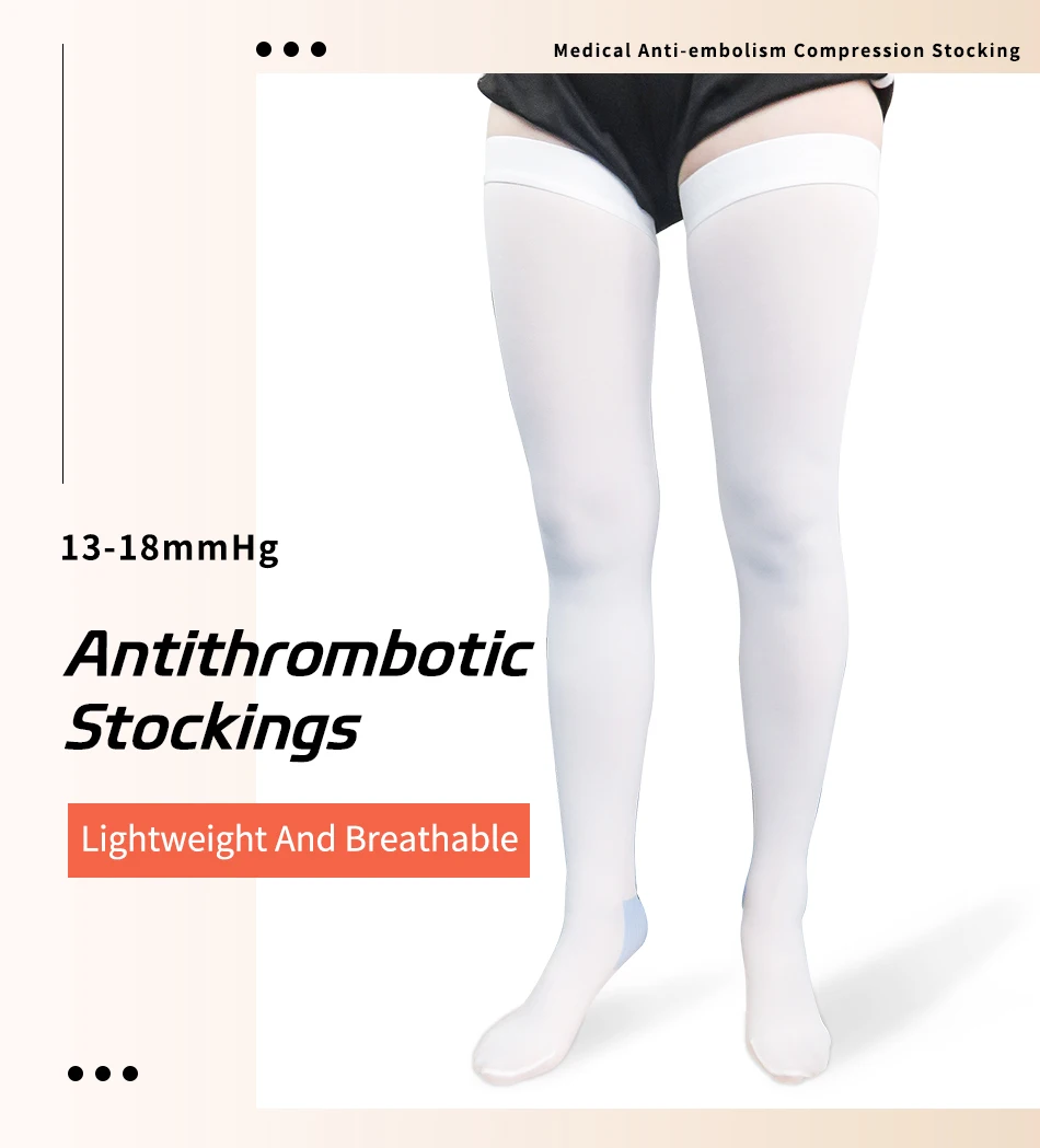 13-18 mmHg medizinische Kompressionsstrümpfe, antithrombotisch, für Damen und Herren, Krankenschwestern, hochelastisch, mit Silikon-Anti-Rutsch-Beschichtung, zur postoperativen Gesundheitspflege. – Detail 1