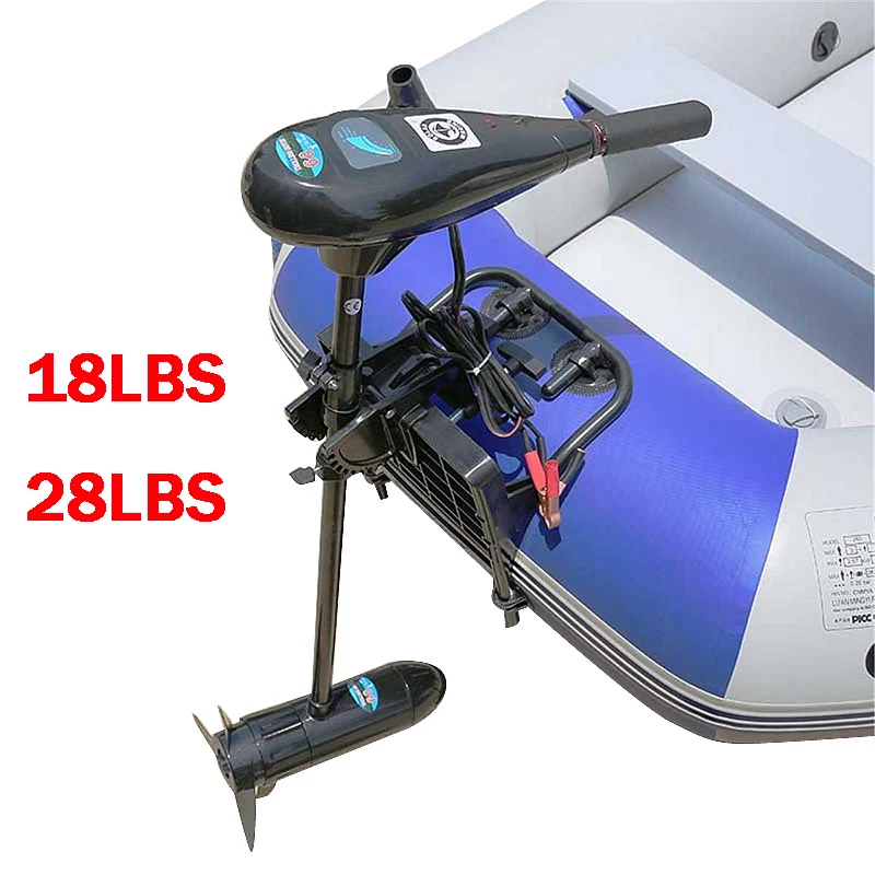 2 Stroke 18/28 LBS Inflatable Kayak Outboard Trolling Electric Motor Fishing Boat Dinghy Engine Canoe Thrust Solar Marine