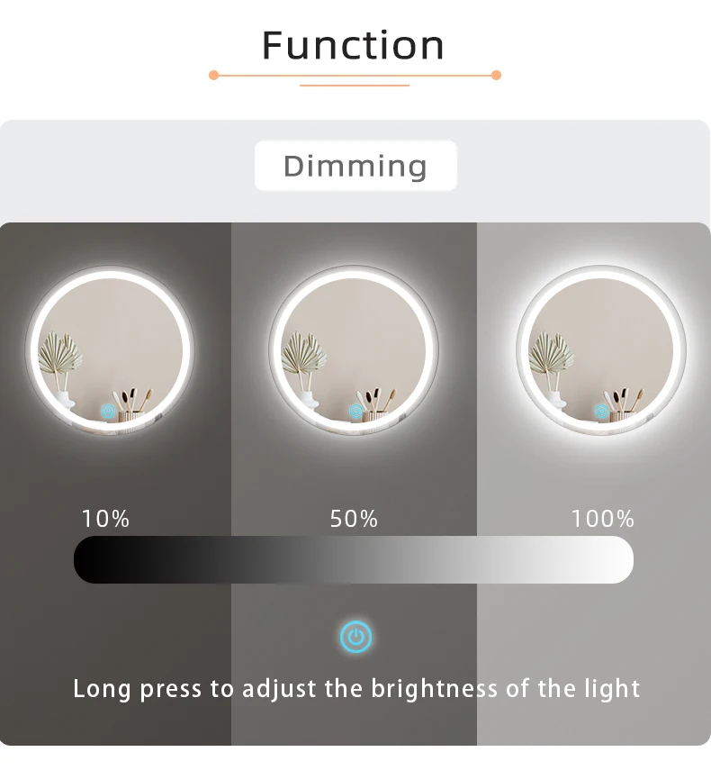 Badezimmerspiegel LED Touch-Dimmer DC12V/24V/5A Hochempfindlicher Make-up-Spiegel LED-Licht Touch-Schalter – Detail 7