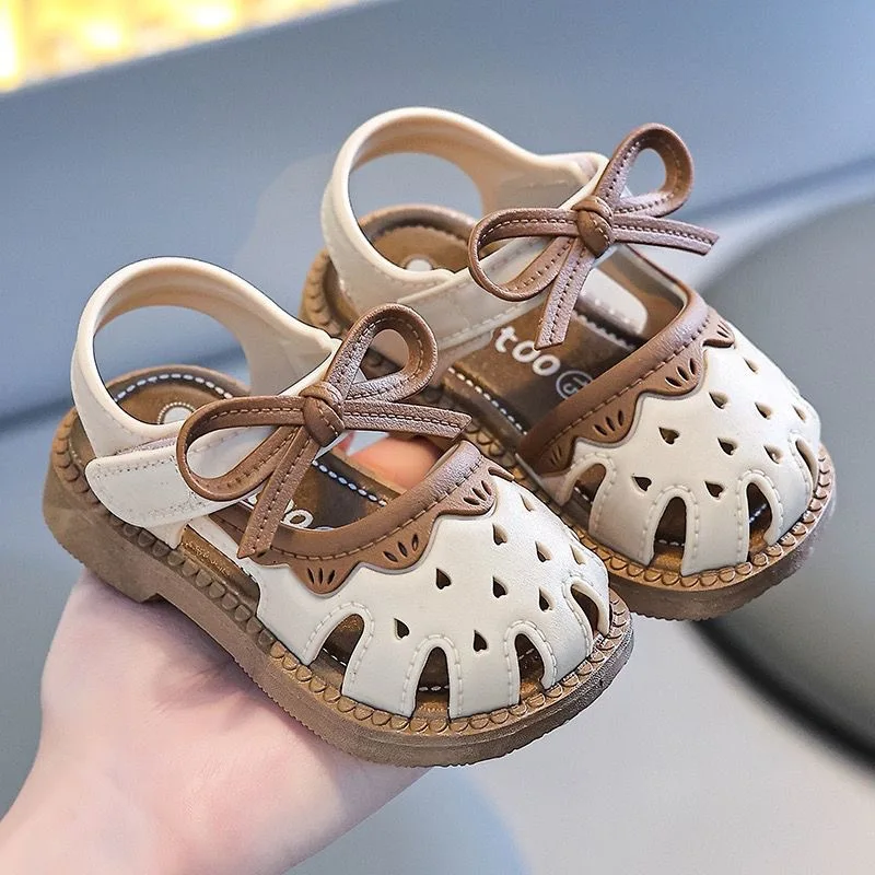 

1-4Years Toddlers Shoe Children's Summer Sandals Baby Girls Breathable Bow Sandals Soft Sole Anti slip Princess Hollow Shoes