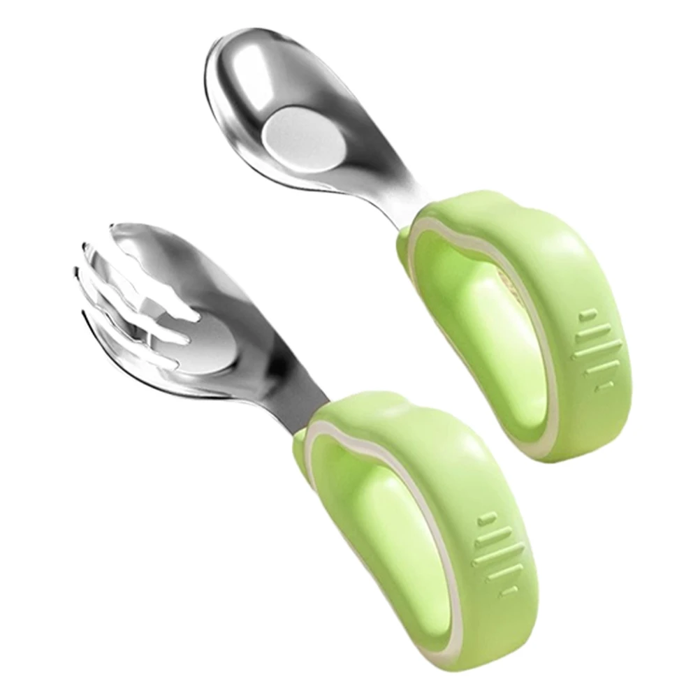 

Children's Training Fork and Spoon Spoons Baby Cutlery Food 316 Stainless Steel