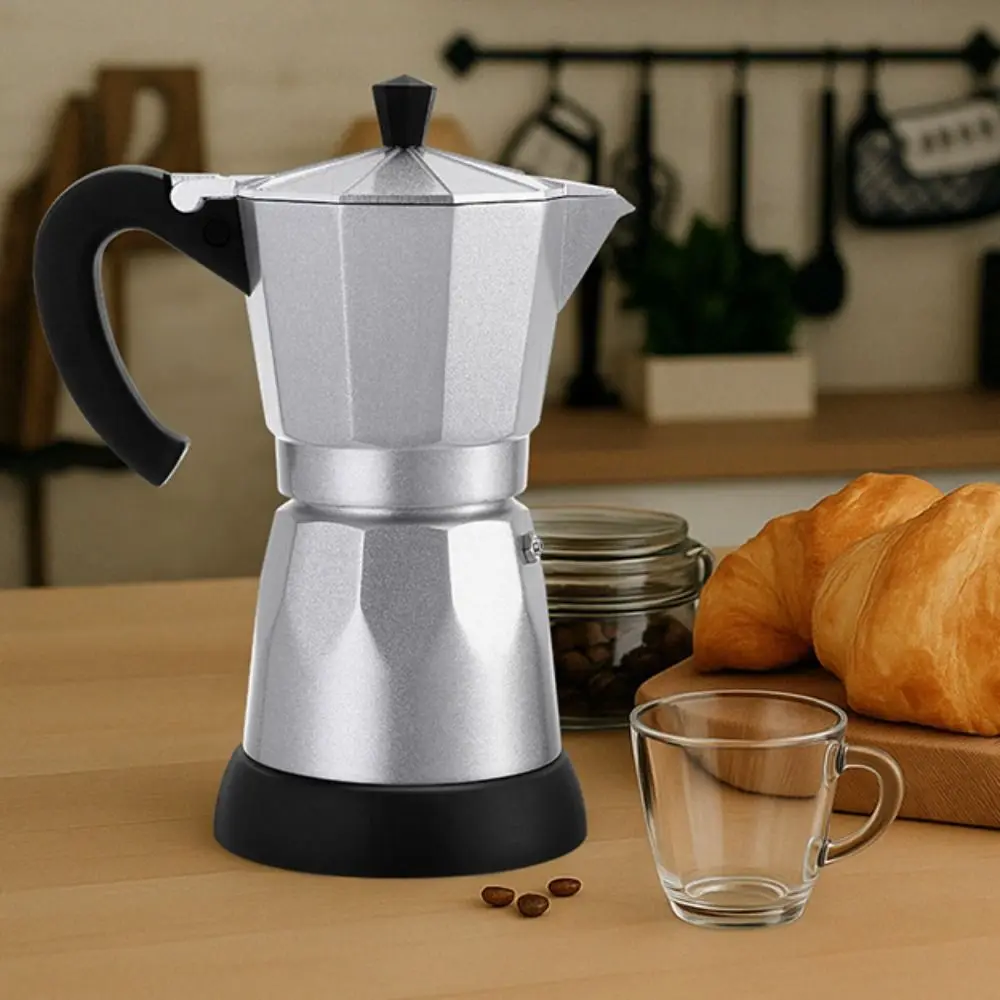 

Universal 6 Cup Electric Espresso Mocha Pot Aluminum Detachable Coffee Pot Fast Brewing Espresso Machine Ceramic Cooktop