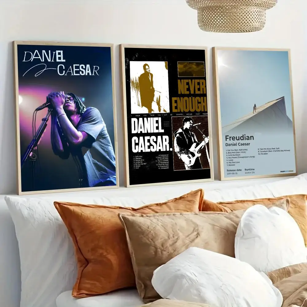 D-Daniel Caesar Singer Poster Modern Home Living Bedroom Bar Hallway Waterproof Wall Art Aesthetic Decor