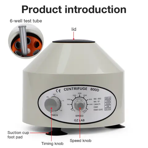 JOANLAB Plasmacentrifug Laboratorie Digital Prp Centrifugmaskin För 2/5/10 ml Blodrör Och 15 ml Centrifugrör 4000 rpm 8 best sales prp-maskin - №4