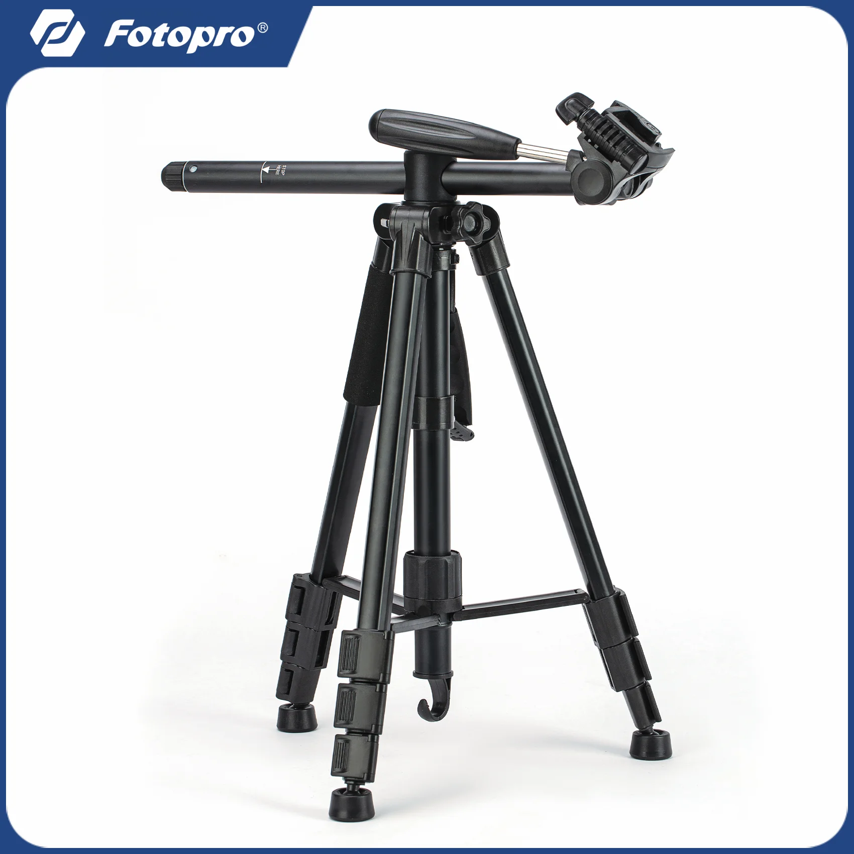 

Fotopro DIGI-1003 HR 167CM Camera 360 Horizontal Tripod with Center Column Overhead Camera Tripod Mount for DSLR Camera