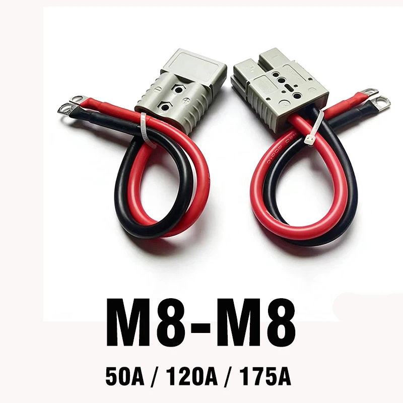 

120Amp Plugs With 6AWG 2AWG Heatproof Flexible Silicone Rubber Cable For Forklift Battery Charging Connector