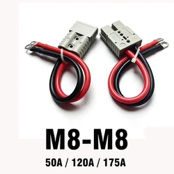 120Amp Plugs With 6AWG 2AWG Heatproof Flexible Silicone Rubber Cable For Forklift Battery Charging Connector