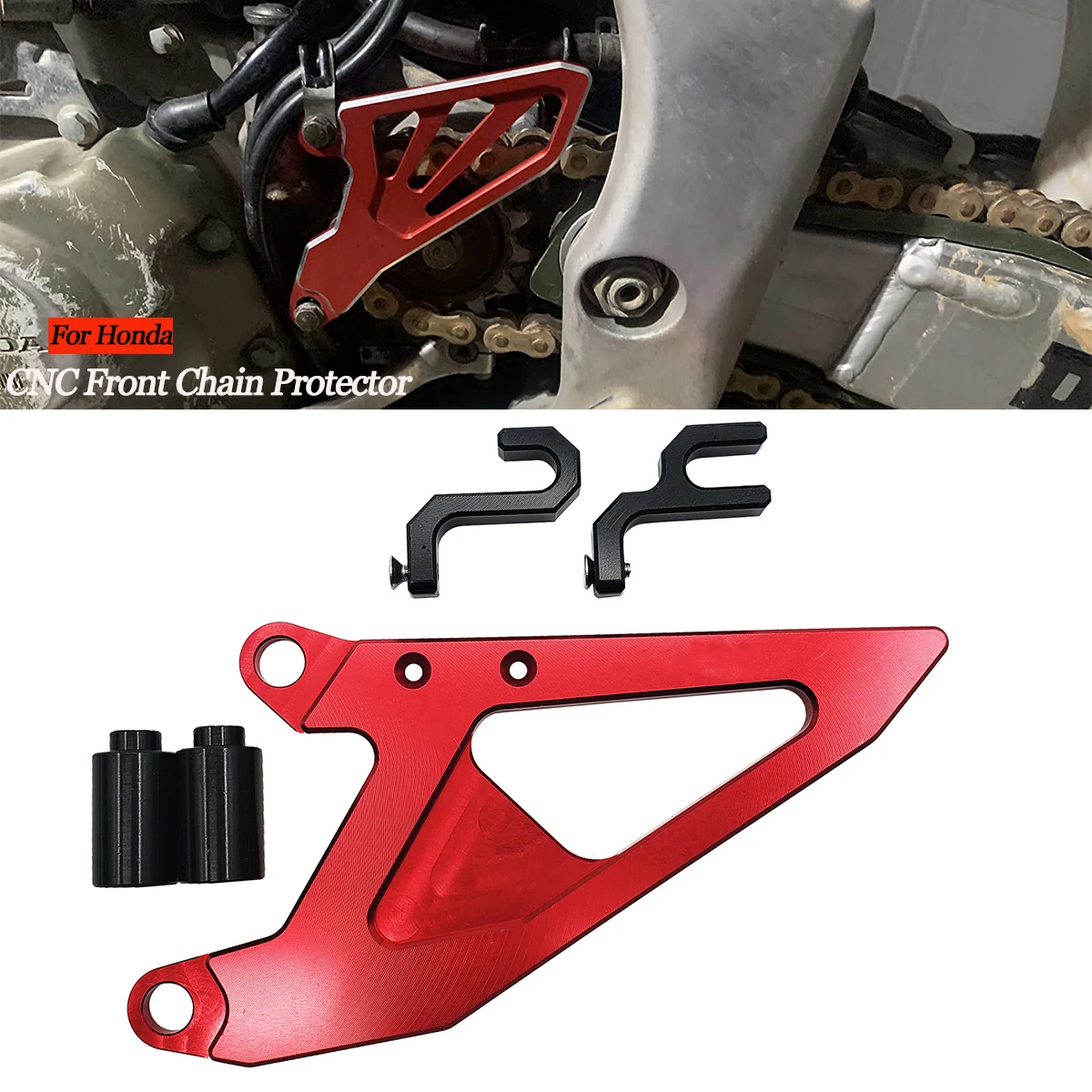 

Motocross CNC Front Chain Protector Sprocket Guards Cover For HONDA CRF250R CRF450R CRF 250R 450R 2009-2016 2017 MX Dirt Bike