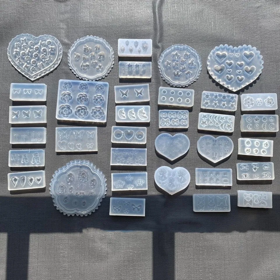 Random 10pcs  3D Acrylic Mold for Beginner Nail Art DIY Design Silicone Nail Art Templates  Nails Art Molds Lucky Bag