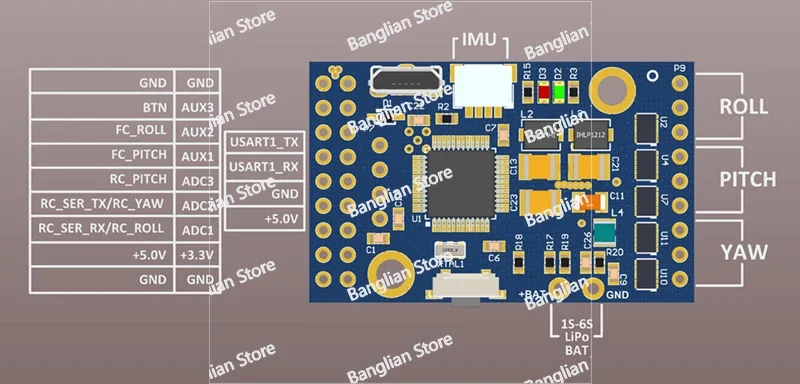 Controller Tiny Revision B Version Gimbal Controller   Small Camera