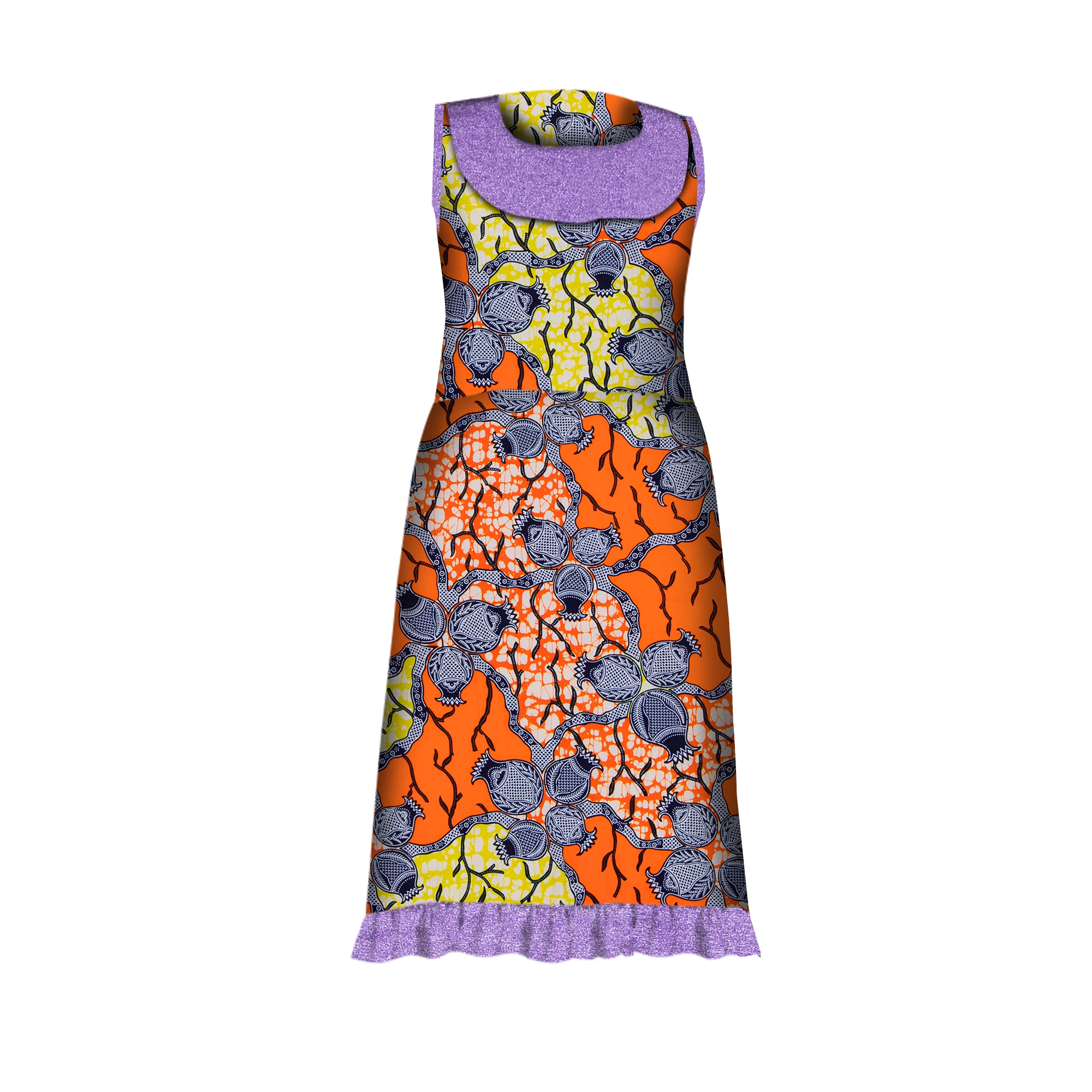 

Kids Girls Maxi Dress Sleeveless O-neck Dresses Traditional African Print Bazin Riche Casual Party Dress Kids Clothes WYT182