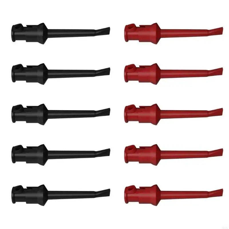 M4YC 10pcs Mini Hook Test Clip Test Hook Clip Mini Grabber Test Clip for MultiMeter Welding Test Test Leads Set