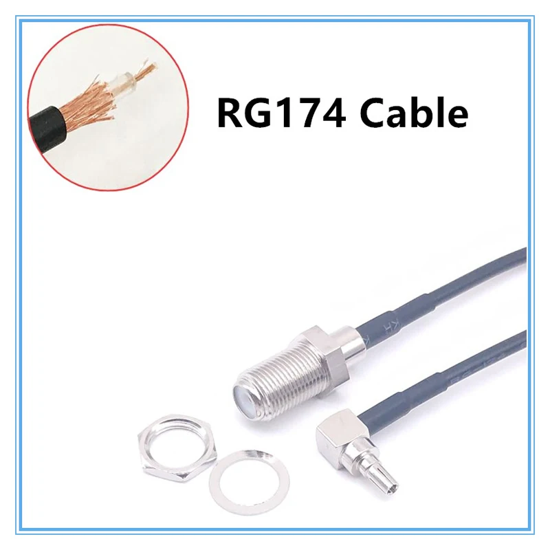 Imagem -06 - Cabo f para Crc9 Fêmea de Estoque 100 Peças f para Crc9 Ângulo Reto Rg316 Rg175 Cabo Rabo de Porco 1060cm para Modem 3g 4g jx