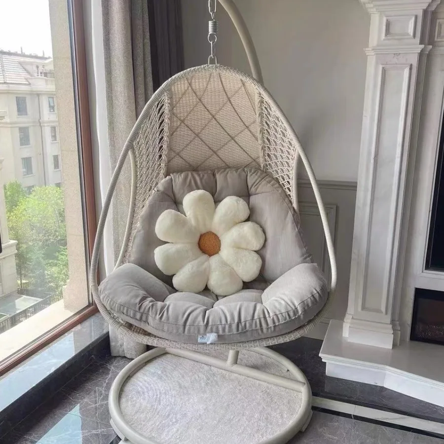 

Single hanging basket rattan chair swing balcony hanging chair indoor lazy home outdoor courtyard dense woven leisure cradle