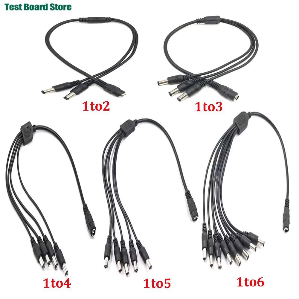 

5.5x 2.1mm 1 to 2/3/4/5/8 Way DC Power Splitter Cable 5V 12V 24V Power Adapter Connector Cord for LED Strip Lights CCTV Camera
