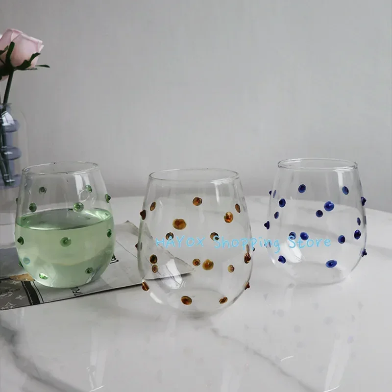 Irregular Dots Glass Design Mug Featured Mugs Tactile Wave Dots Milk Mugs Creative Decor Glass Cup Coffee Mug Cute Tumbler