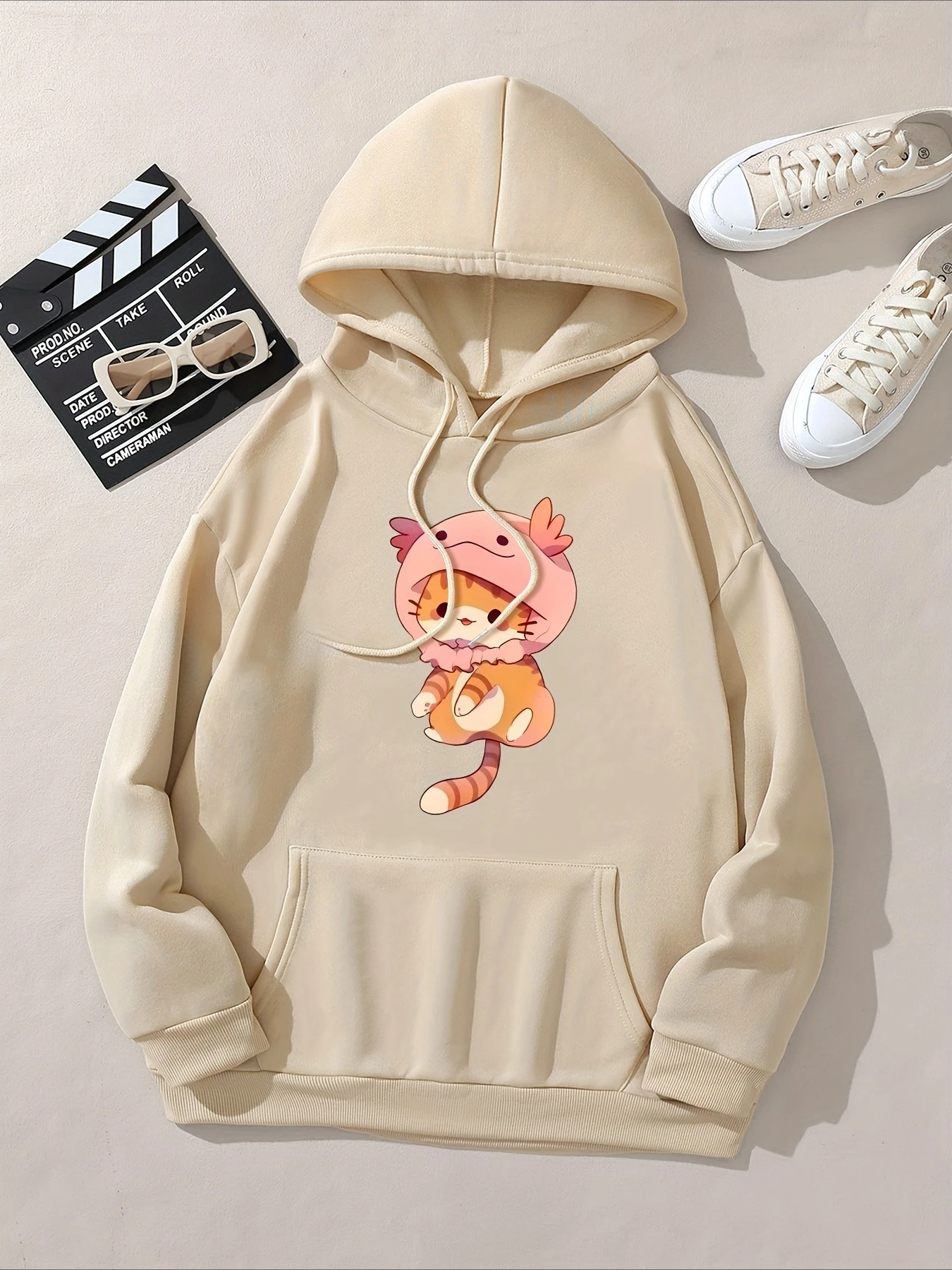 النساء هوديس 2025 الشتاء الخريف الملابس الكرتون لطيف القط Y2k البلوز هوديي طويلة الأكمام المرأة ملابس كاجوال #3