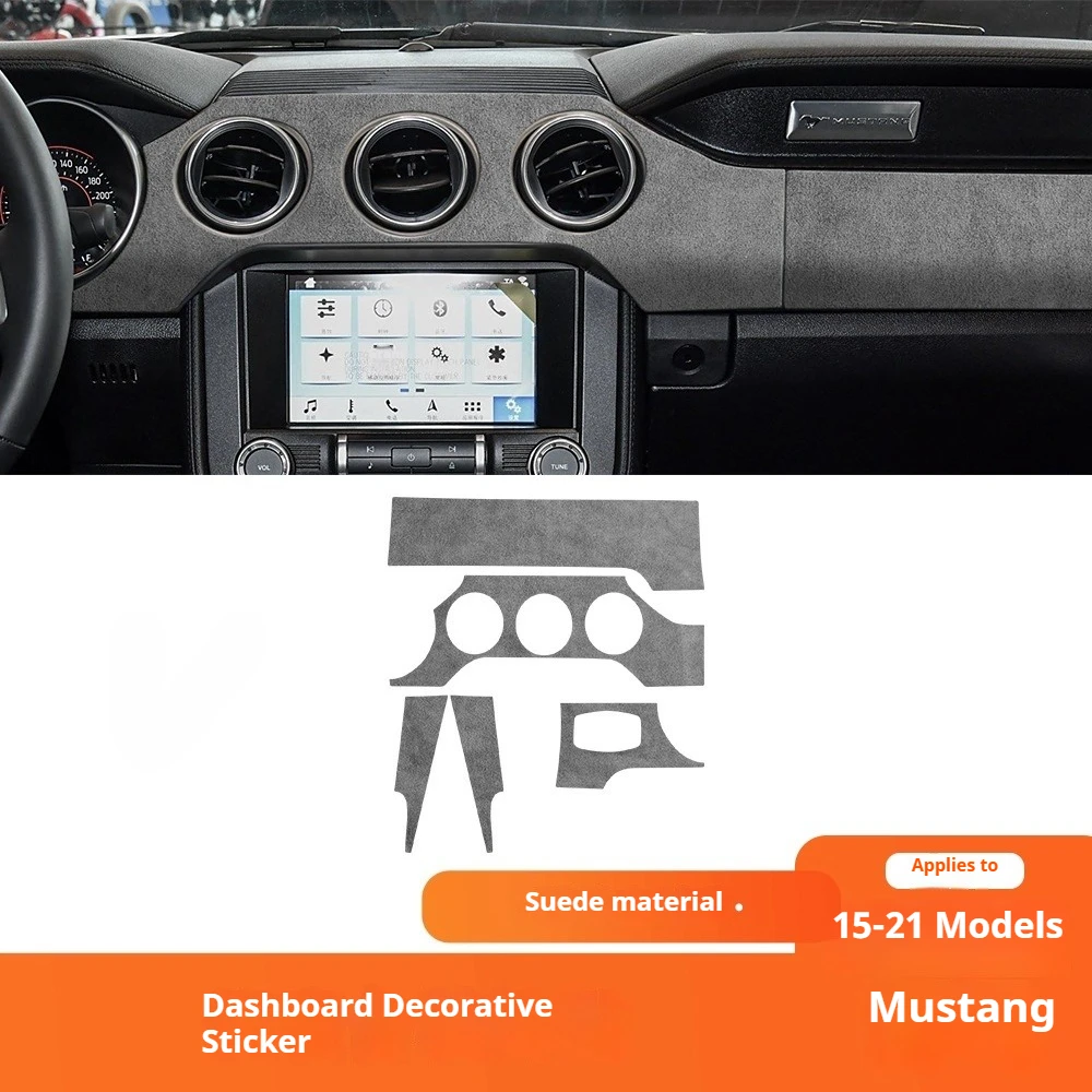 

For Ford Mustang Suede Dash Board Trim Interior Panel Hardboard Non Sticker Modification
