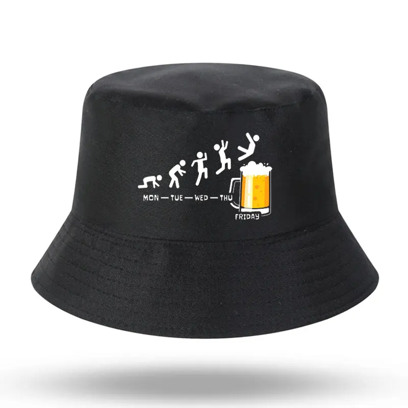 Friday Beer Print Summer Men Women Bucket Hat Outdoor Panama Fishing Cap Fisherman Hat Harajuku Fishing Hat