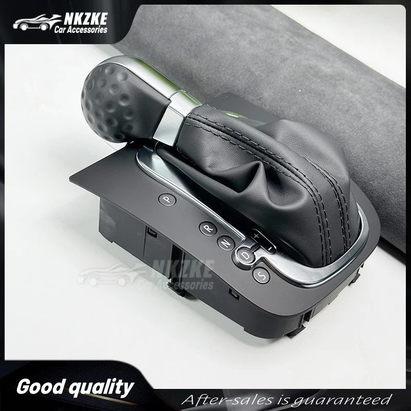 Linha preta de couro costura em dsg botão de mudança de engrenagem capa para golf 6 golf 5 mk6 mk5 gti mk6 r32 scirocco