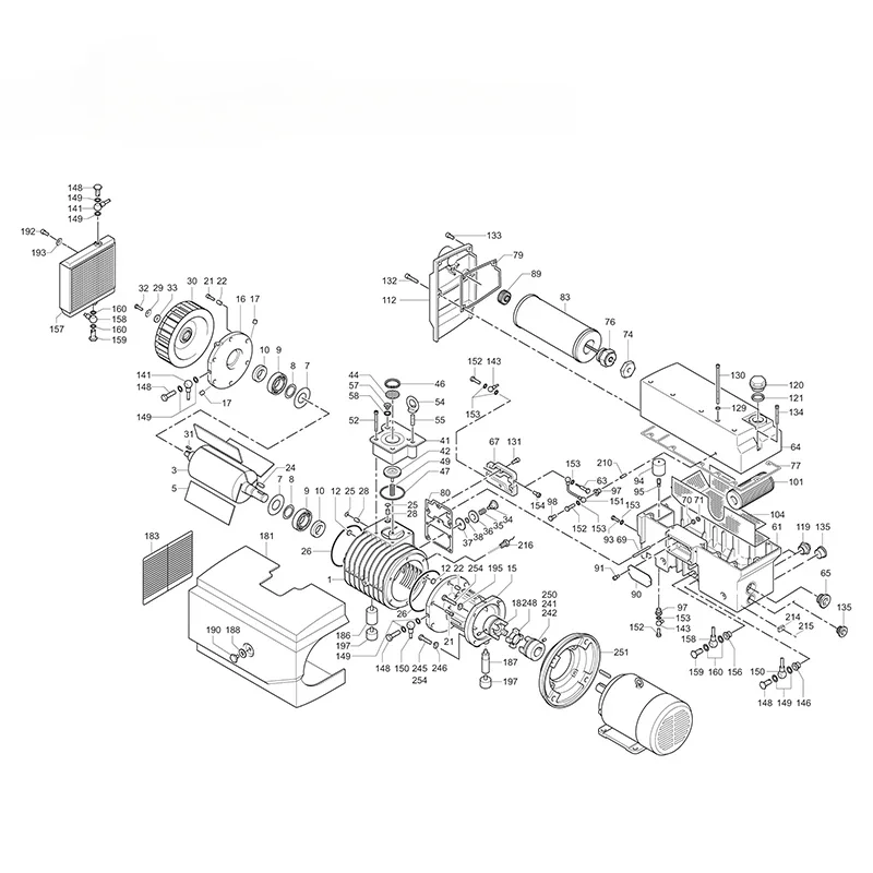 Vacuum Equipment Machine U4.70 Oil Lubricated Rotary Vane Vacuum Pump High AC Vacuum Pump