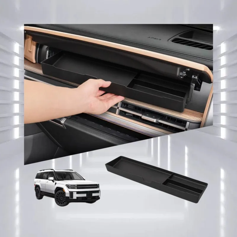 for Hyundai Santa Fe 2024 2025 Car Storage Box Interior Accessories Co-pilot Drawer Storage Case Organizer Tidying Tray