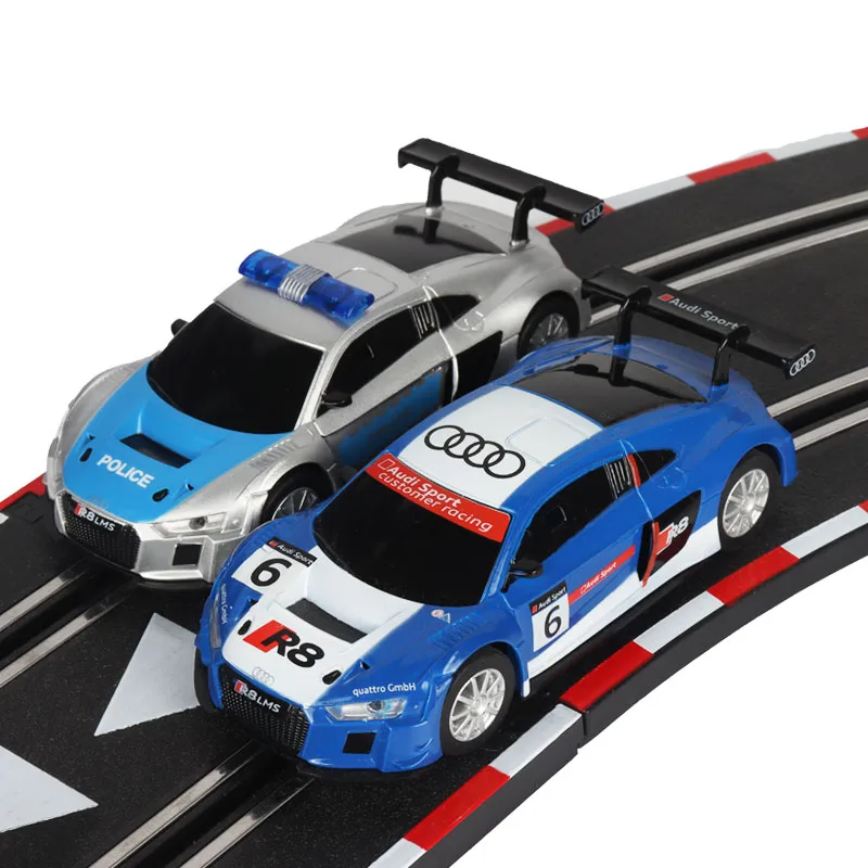 Analog Slot Car Racing R8 Police 1 43 Set Electric Coche Gift Kids For Scalextric Compact Go Ninco Scx Cars Toy