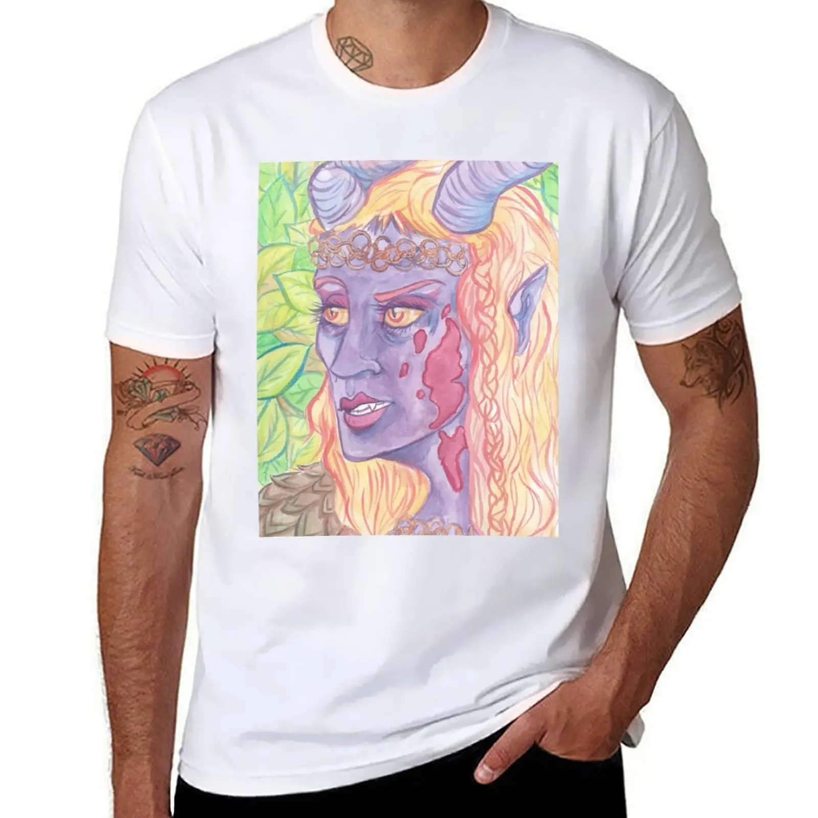 

Watercolour Tiefling T-Shirt mens graphic t shirts funny t shirts dark humor graphic t shirts for man T-Shirt