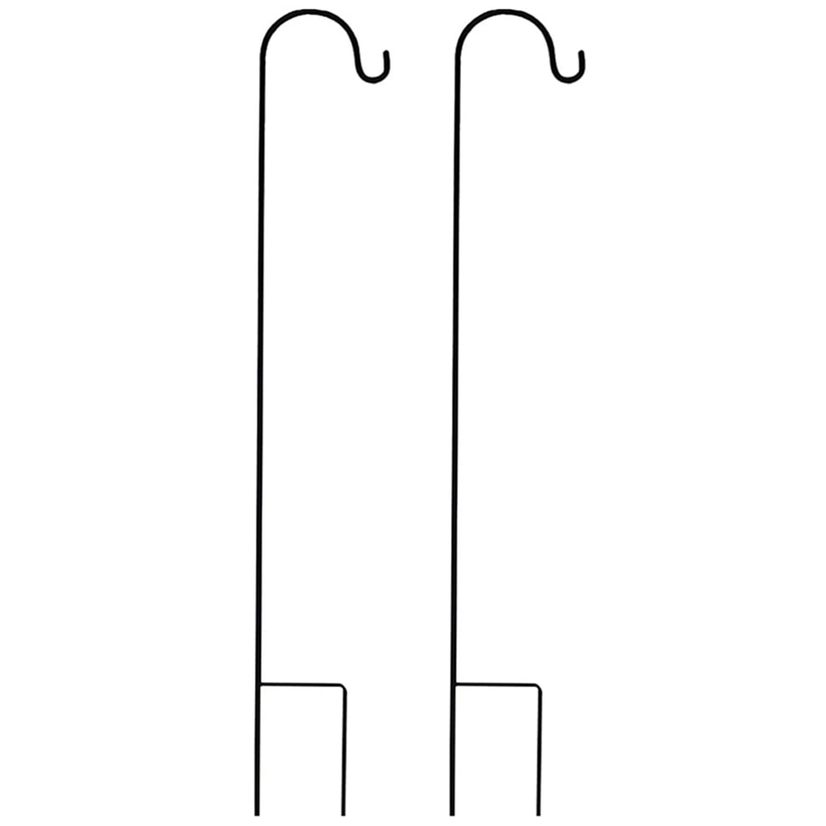 ABUI-2X Shepherd Hooks Rust Resistant Garden Stake Outdoor Metal Plant Stand Hanger Bird Feeder Pole 80.5X10x1cm