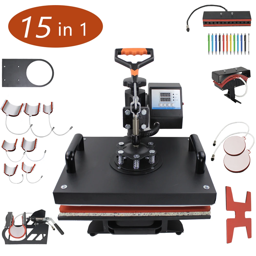 Easysub Combo Heat Sublimation Transfer Machine 12x15 Inch Maquina De Sublimacio 15 In 1 Heat Press Machines For T -shirt 1