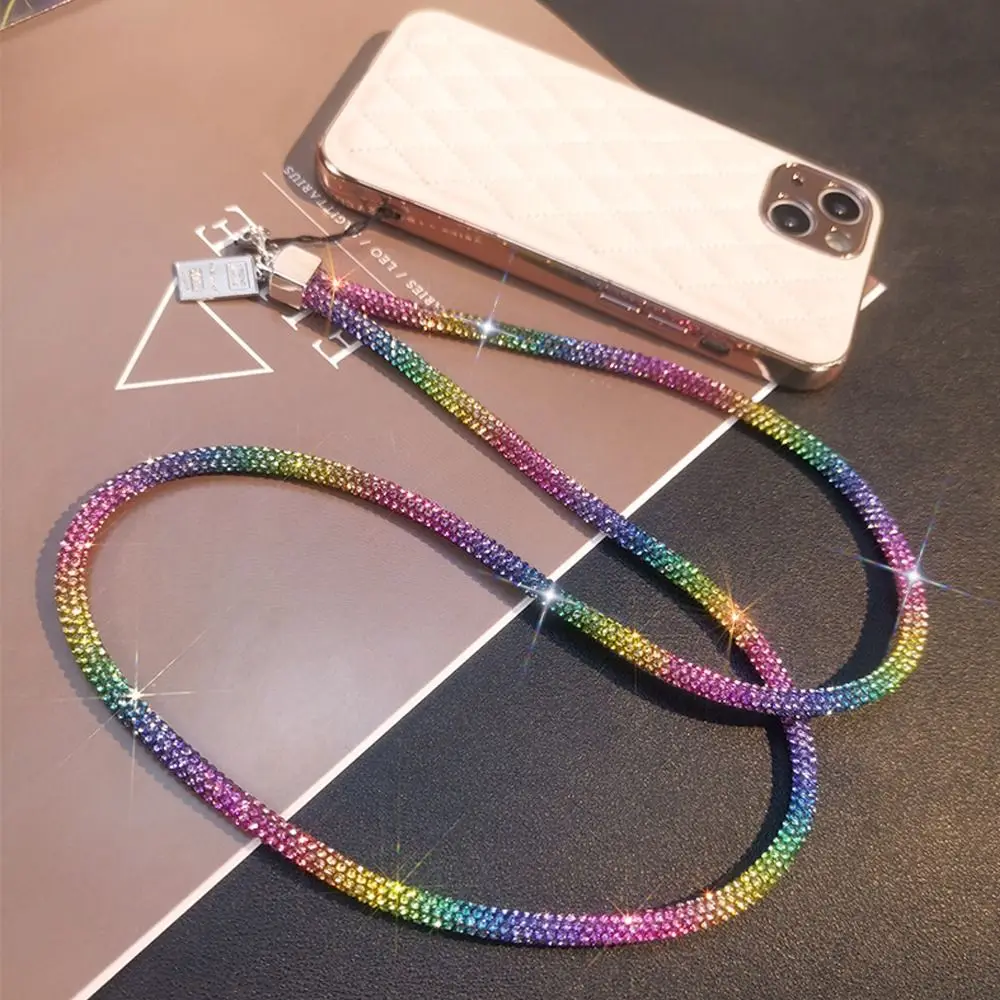 Luxury Keychain Rhinestone Phone Lanyard Bright Bling Bling Diamond Crystal Anti-lost Rope Chain Straps Phone Accessories