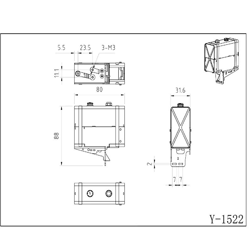 1/14  Tamiya Truck Model Toy Y-1522 Oil Pump Stainless Steel Fuel Tank Integrated Modified Car Accessories