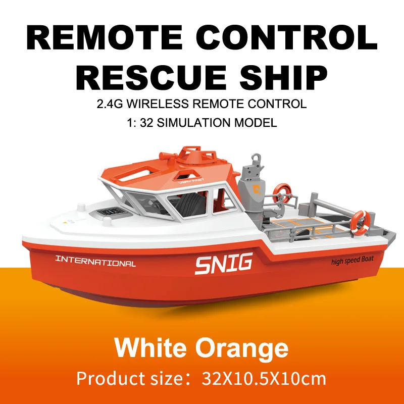 1/32 RC Boat 2.4G Brushless Remote Control Ship 8km/h High Speed Speedboat Model Electric Waterproof Watercraft Toys for Kids