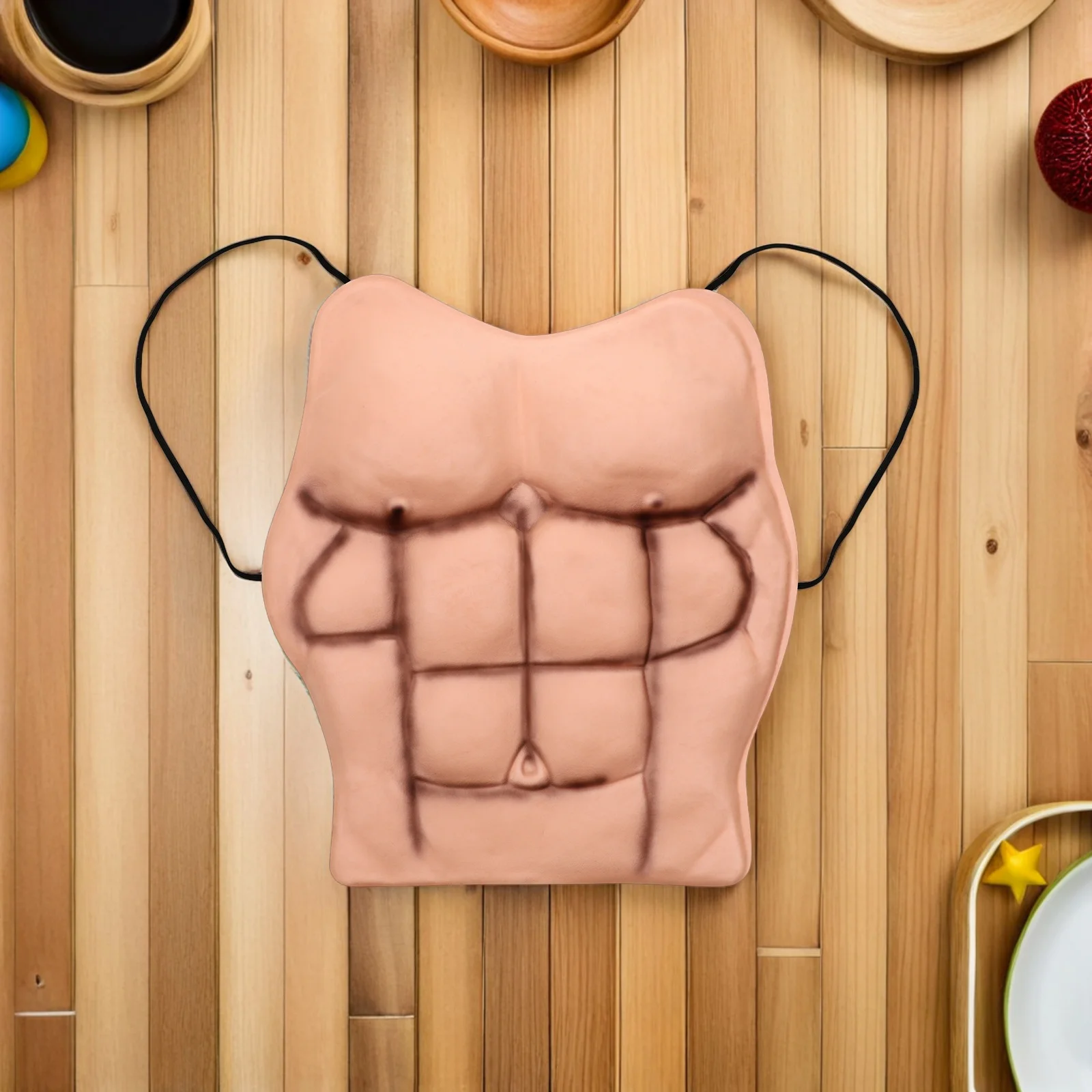 2Pcs Realistic Fake Muscle Chest Props for Men Halloween Cosplay Costumes Themed Parties Quick Wear Design Fake Chest Muscles