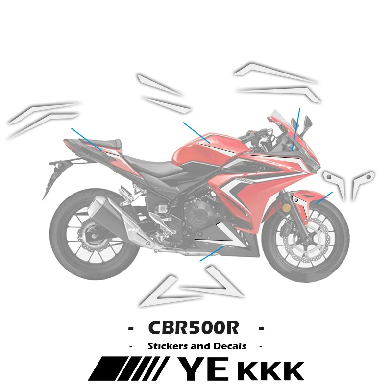 Stiker Decal warna polos untuk Honda CBR400R CBR 400R 400, stiker cangkang Fairing penuh garis stiker mobil