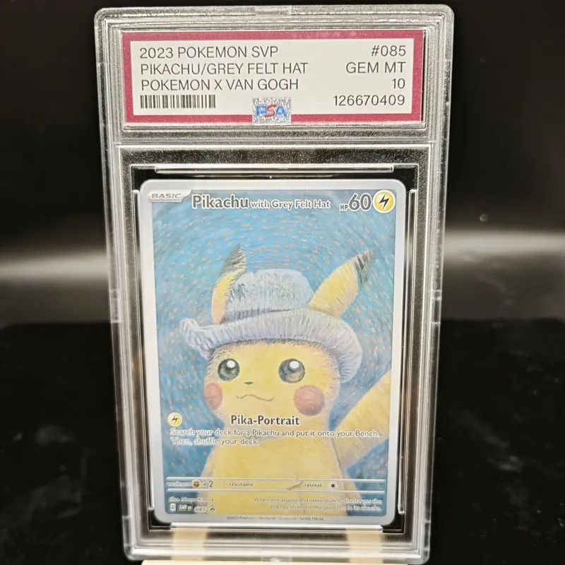 Коллекционная карта Покемон PTCG высокого качества Pikachu X Van Gogh, оцененная PSA, 2023, серая фетровая шляпа, SVP En 085 Gem Mt 10, для коллекционеров