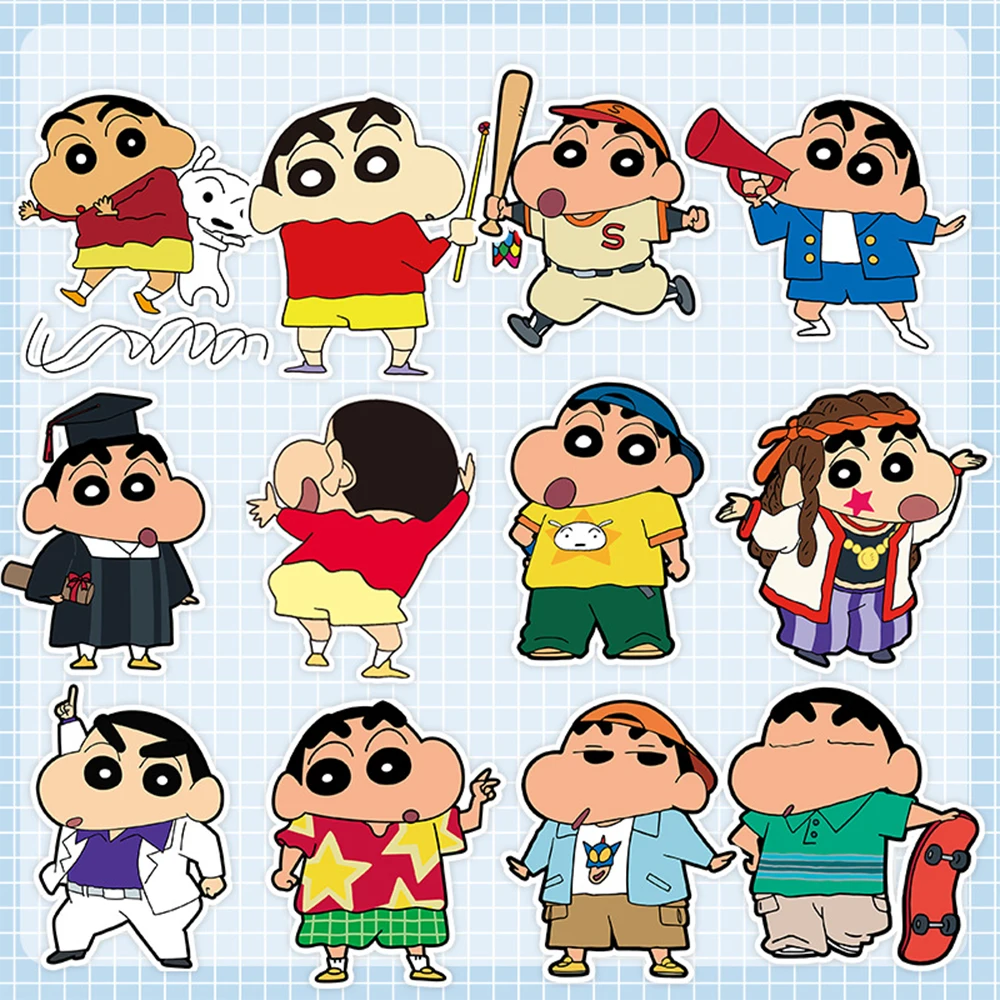 120 pezzi di adesivi pastello Shin-chan Cartoon Anime EttšDecalcomania del telefono portatile Adesivo simpatico cartone animato per bambini Giocattoli Regali