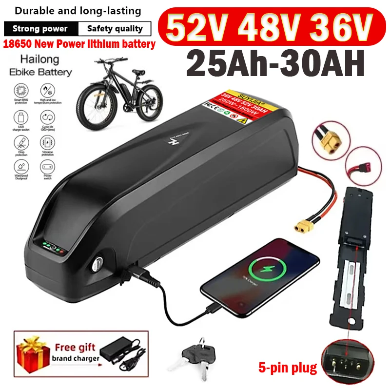 

36V 48V 52V The New Scooter Power Battery 25AH-30AH Can Be Used for 250W~1500W Motorcycle/bike Waterproof Power Lithium Battery