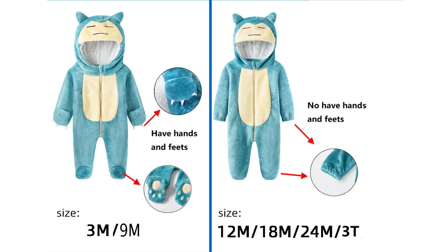 Soft Pokemon Snorlax Onesie Baby Cosplay Costume Full Body Pijama Christmas Pyjamas Anime One-Piece Pajamas Infant Flannel Suit