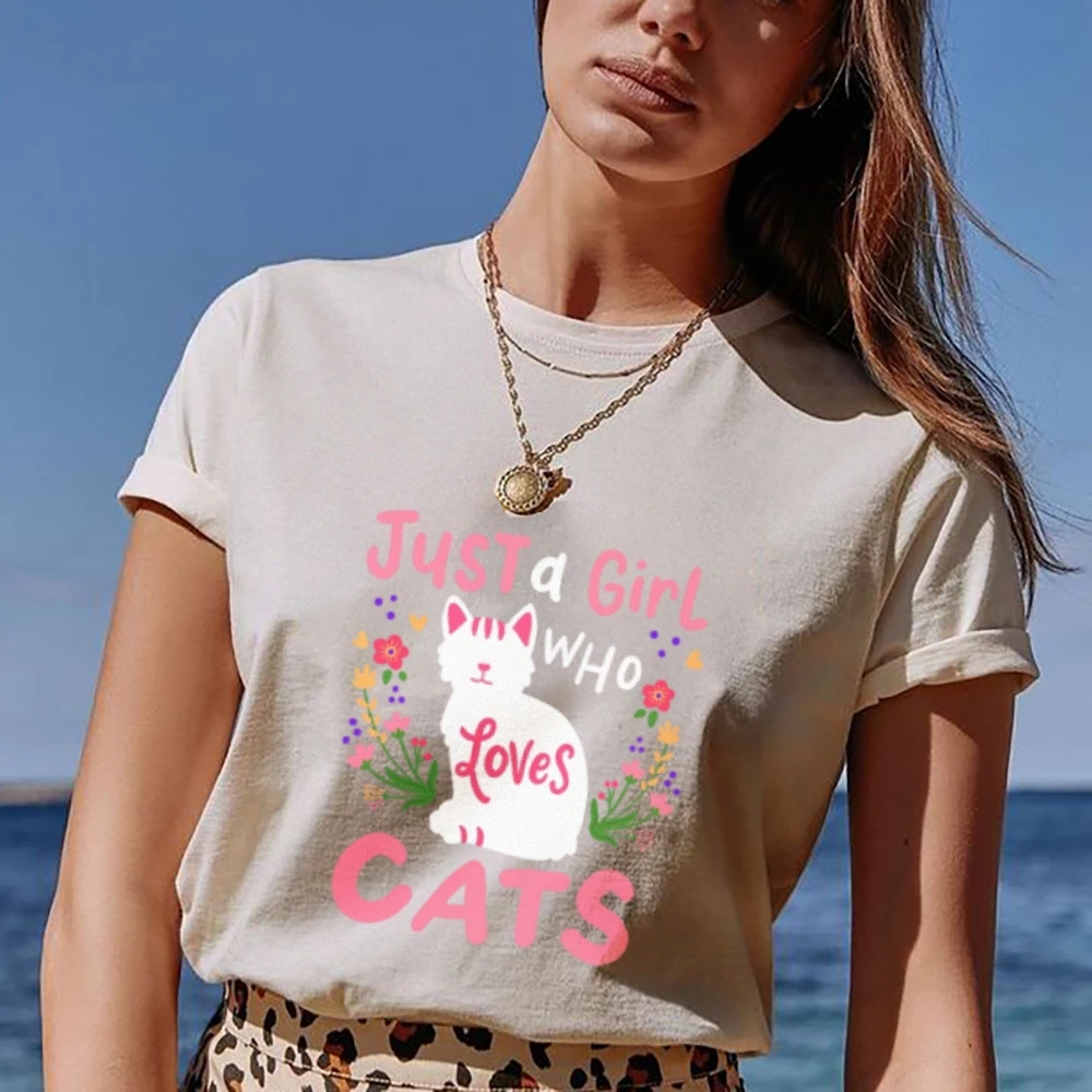 Just A Girl Who Loves Cats Shirt Cat Mom Shirt Girl And Cat Shirt Cat Shirt For Pet Lover Shirt Pet Graphic Tees Cute Cat Shirt