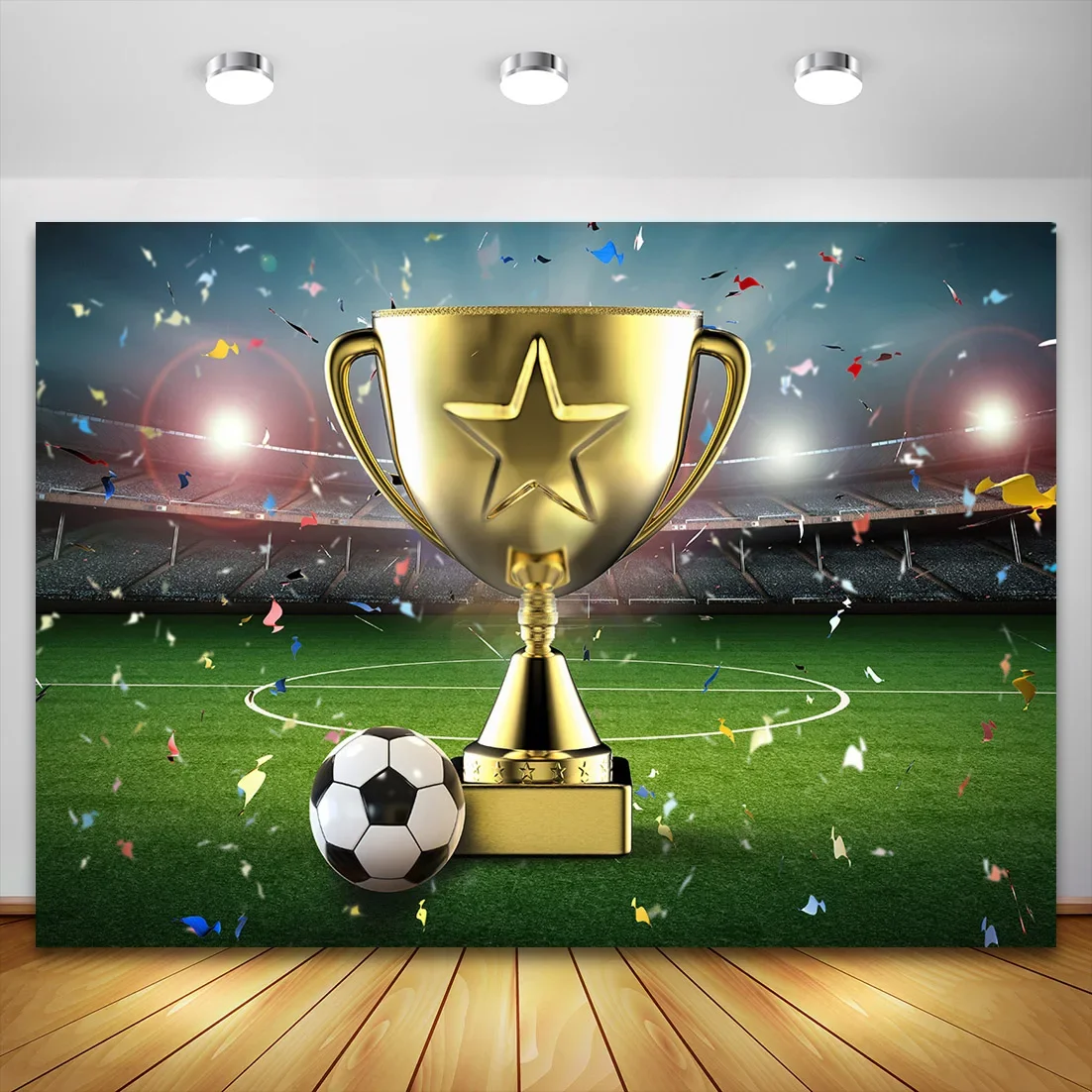 خلفية كرة القدم استوديو الصور ملعب كرة القدم خلفية التصوير الفوتوغرافي للأطفال الصغار الصبي حفلة عيد ميلاد فوتوزون
