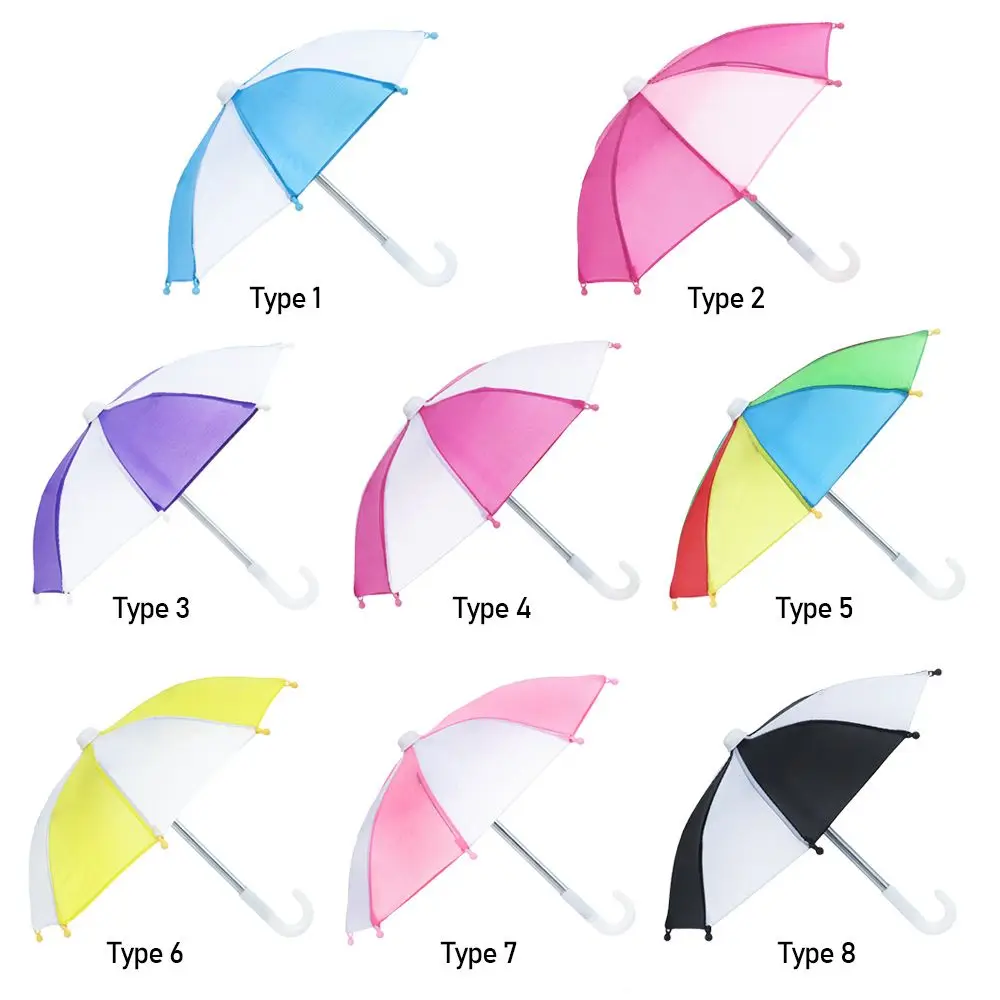 Kleurrijke Pop Paraplu Kleur Bijpassende Patch Mini Regenkleding Poppenhuis Accessoires Speelgoed Kids Cadeau Fit 18 Inch/43Cm