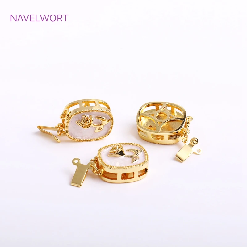 Wholesale 18K Gold Plated Square Filigree Box Safety Clasps Connector For Bracelet Necklace Making,DIY Jewellery Making Susories
